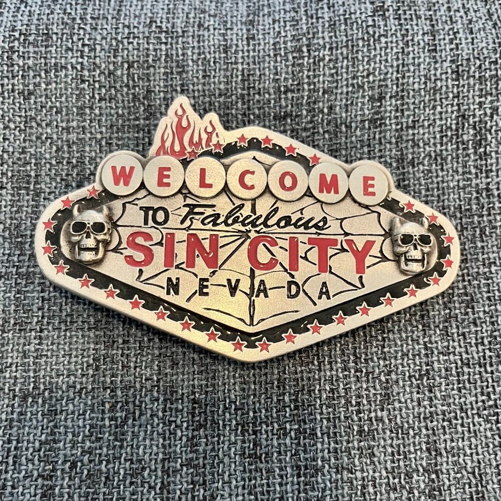 Welcome To Fabulous Sin City Nevada Belt Buckle